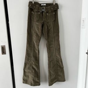 Garage y2k corduroy olive jeans bell bottoms Small